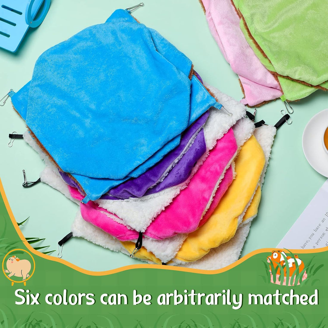 Jerify 6 Pcs 3 Layers Hammock Set for Rat, Small Animals