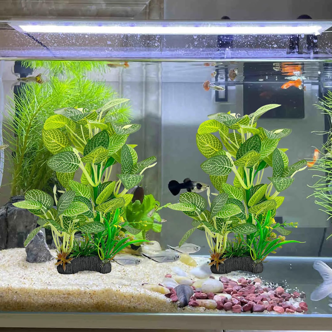Silk Aquarium Plants 9.8in 2-Pack