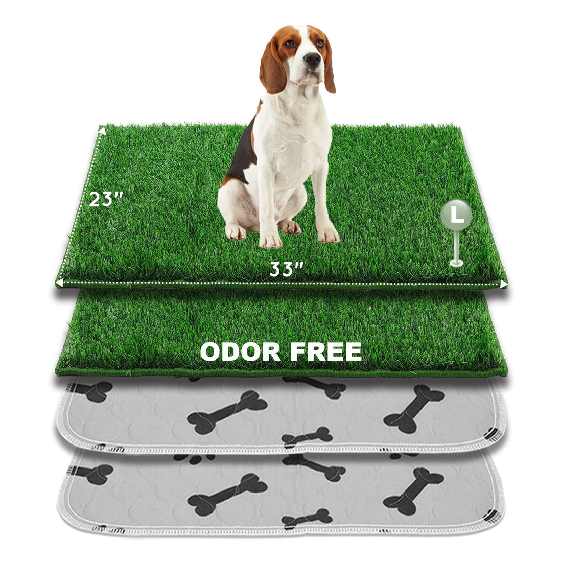 HQ4US 4LEGS Dog Pee Grass with Washable Pee Pads for Dog Litter Box 2