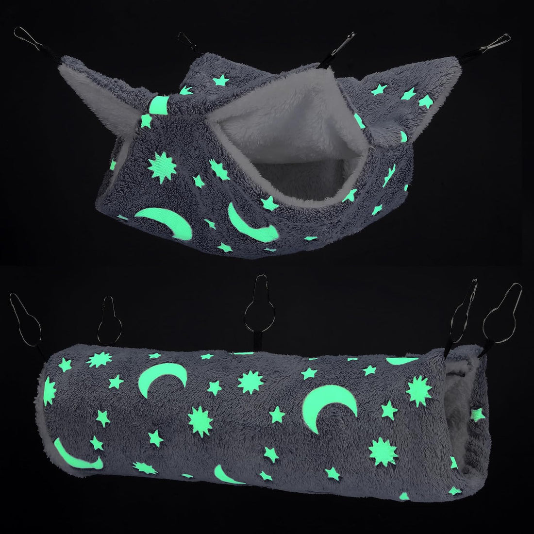 Noctilucent Luminous Guinea Pig Rat Hammock Bunkbed Hanging Tunnel