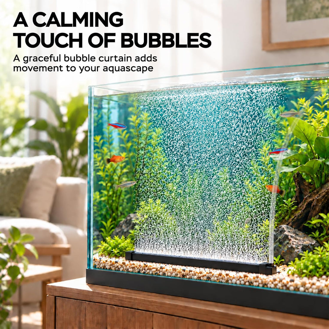 Fish Tank Bubble Strip, Aquarium Air Stone Bar with Fine Bubbles