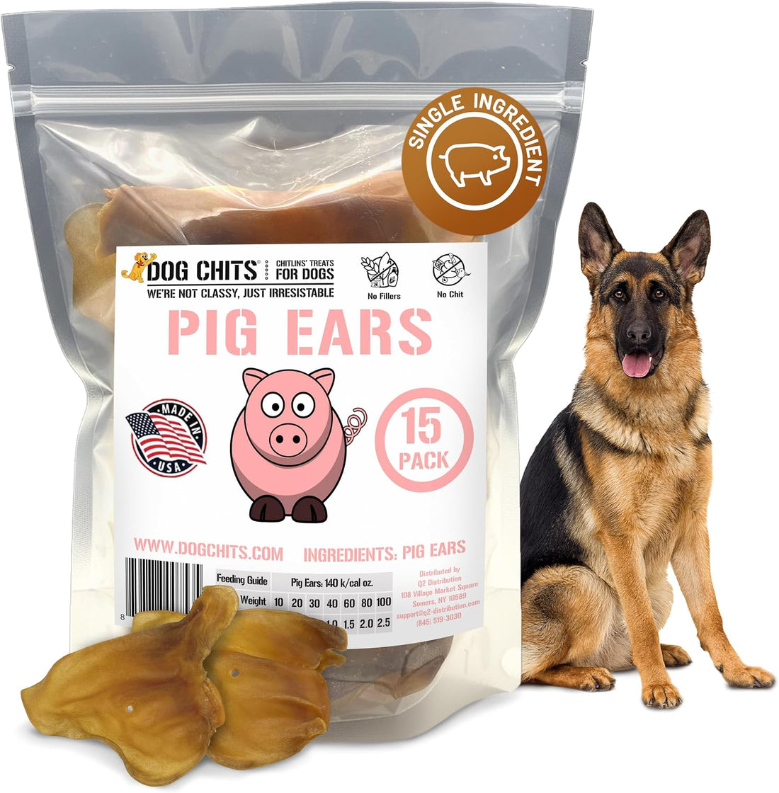 Dog Chits Lamb Ears for Dogs – for Large, Medium Dogs – 25 Pack
