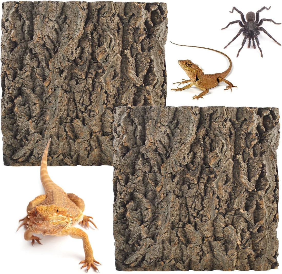 4PCS Reptile Cork Bark Mat,15.74 x 11.81 Inch Natural Cork Wood