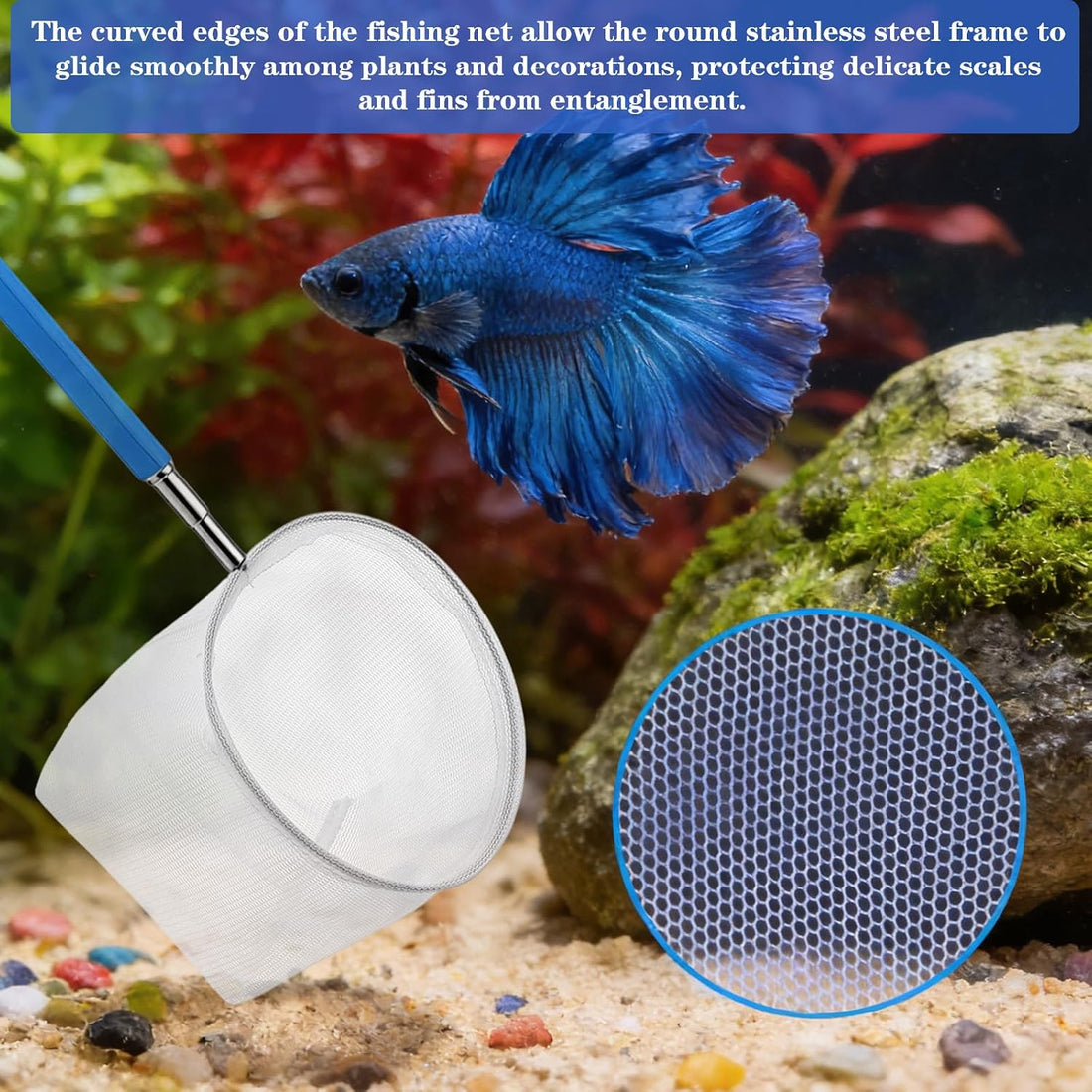 2 Pack Fish Net for Fish Tank 3 & 4 Inch Stainless Steel Nets
