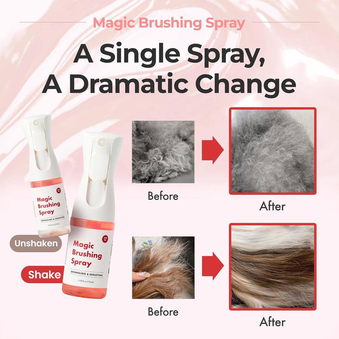 JAYU PET Magic Brushing Spray 1EA + Refill Bottle 2EA