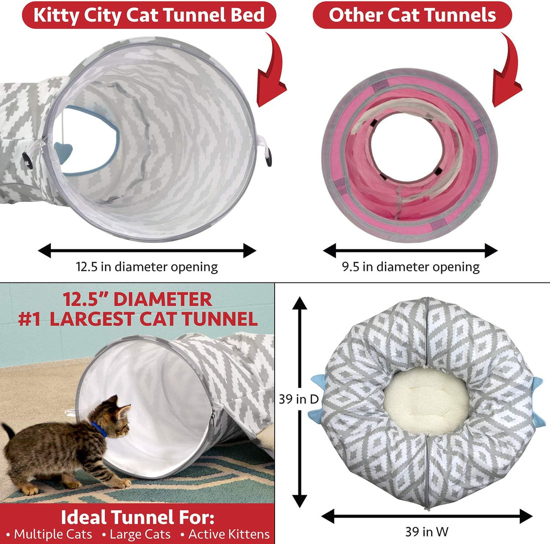 Kitty City Large Cat Tunnel Bed