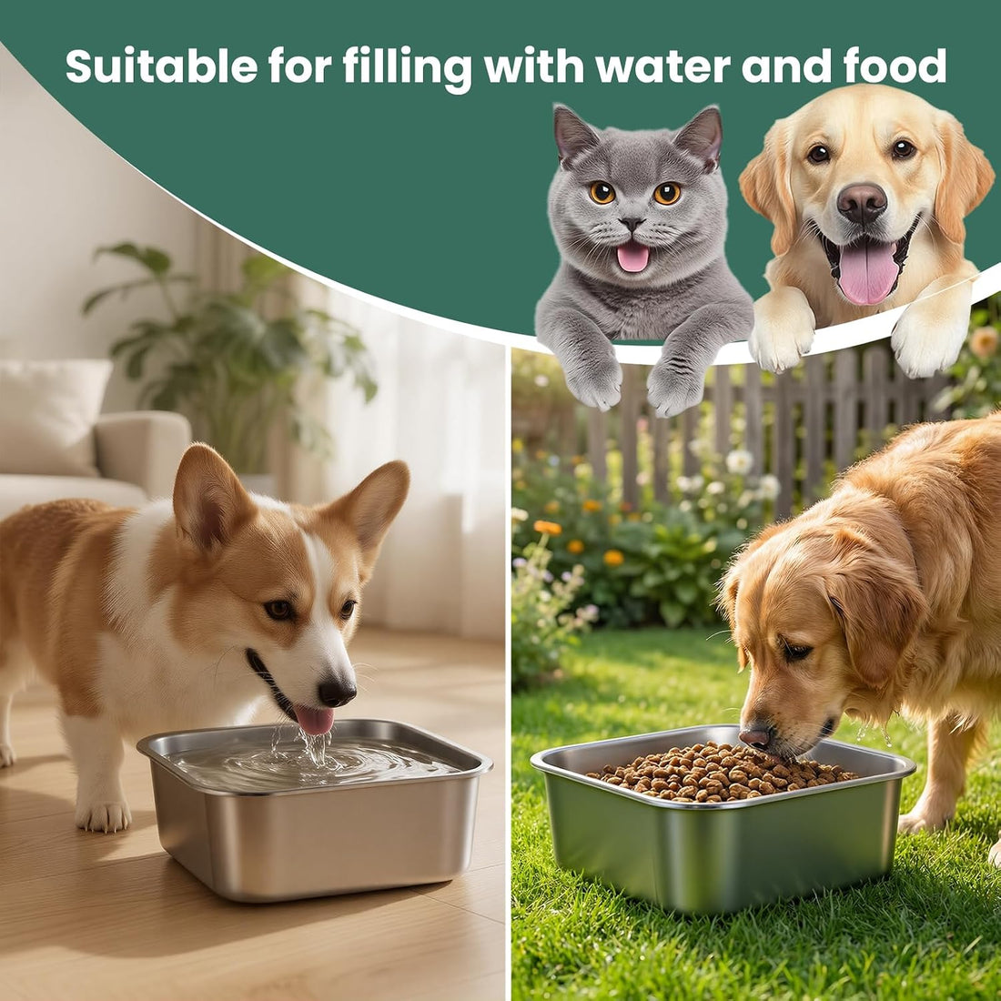 ZPUFAW 1.2 Gallons Dog Water Bowl