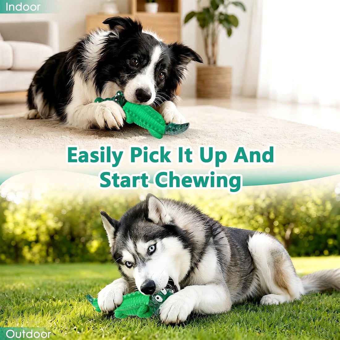 Fuufome Alligator Dog Toys for Aggressive Chewers,Medium Large Breed
