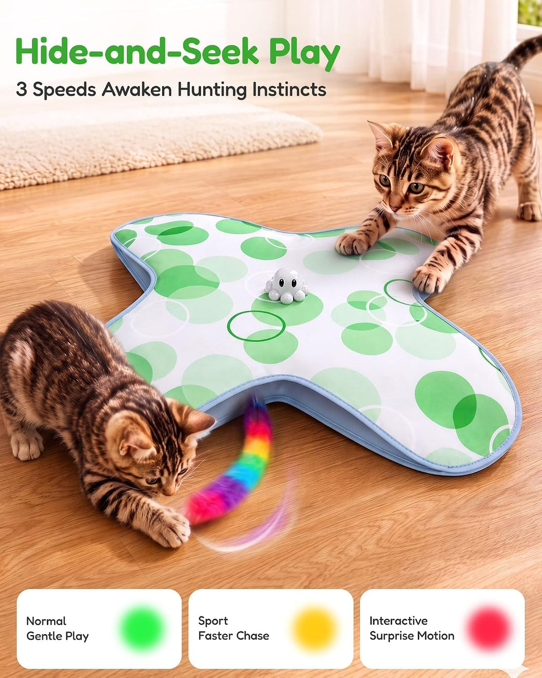 PetBusy Smart Interactive Cat Toys for Indoor Cats Chasing
