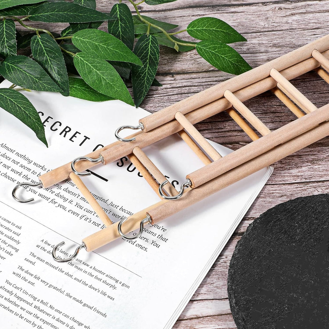 Bird Ladder for Cage, 3 PCS Bird Cage Ladder Wooden Hanging Parrot