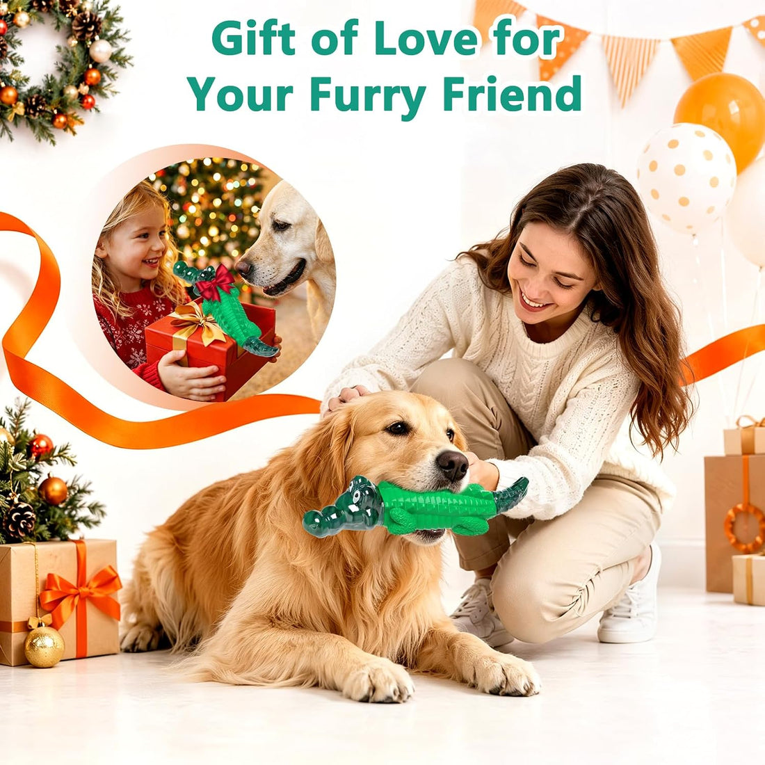 Fuufome Alligator Dog Toys for Aggressive Chewers,Medium Large Breed