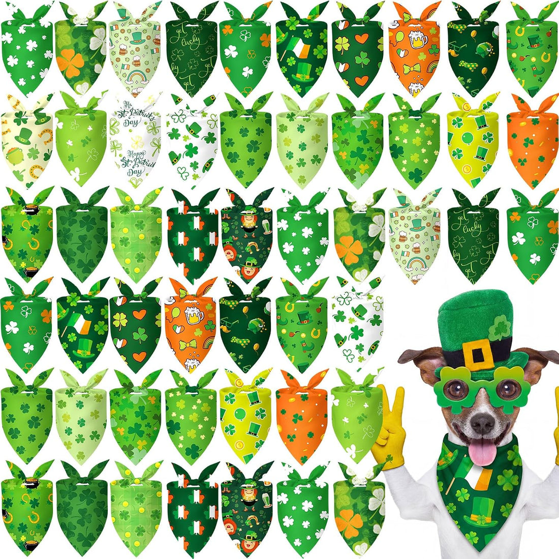 Abbylike 50 Pcs Halloween Dog Bandanas Bulk, Pumpkin Ghost Bat Skull