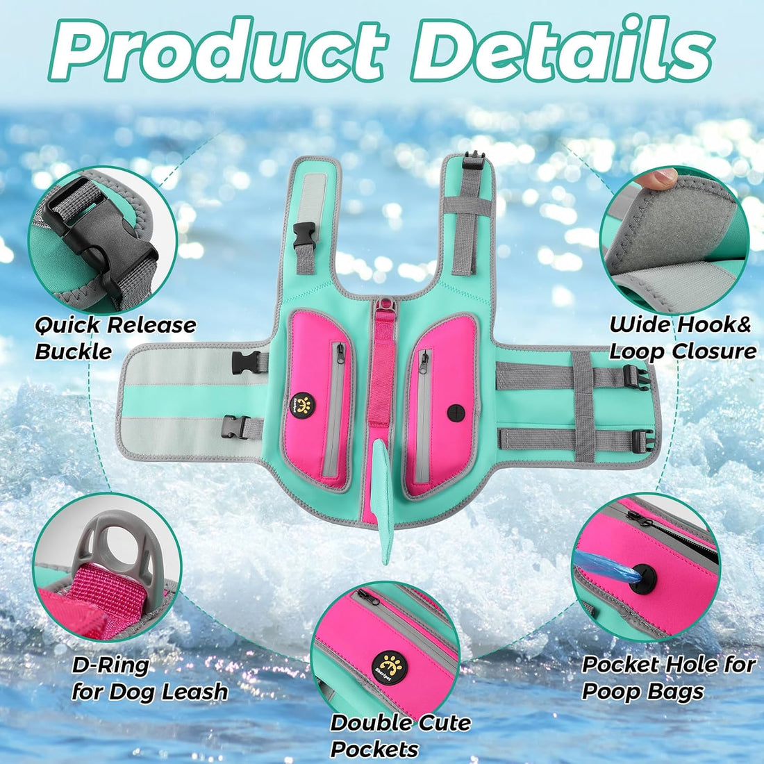 Dog Life Vests for Boating and Swimming, Dog Life Jacket