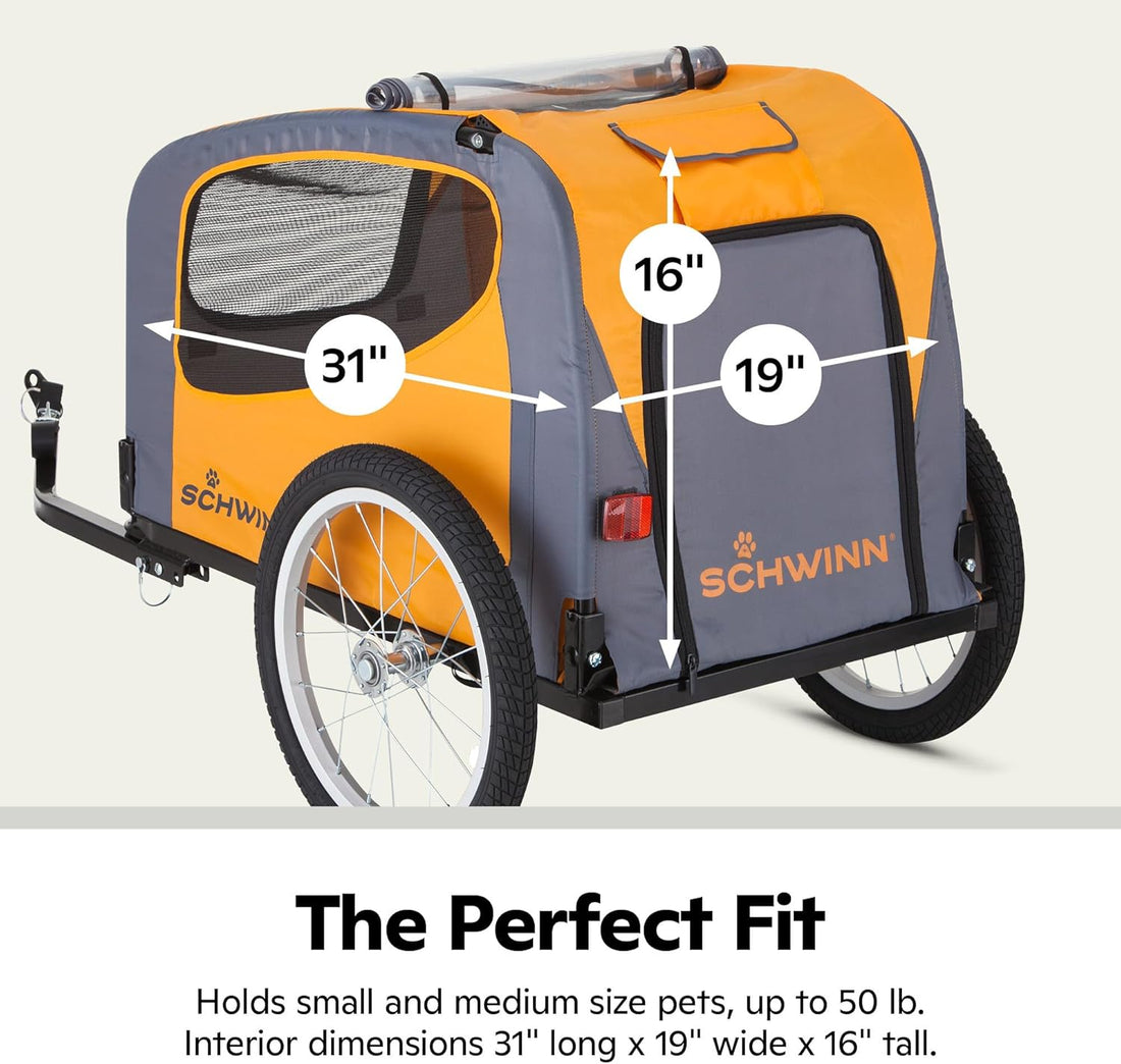 Schwinn 13-SC315 Rascal Bike Pet Trailer, For Small and Large Dogs
