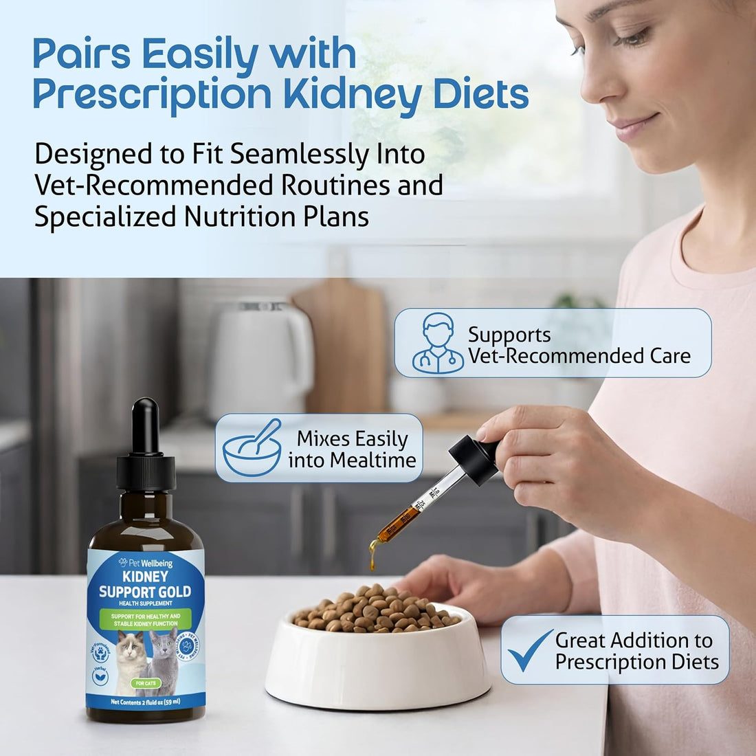 Pet Wellbeing Kidney Support Gold for Cats