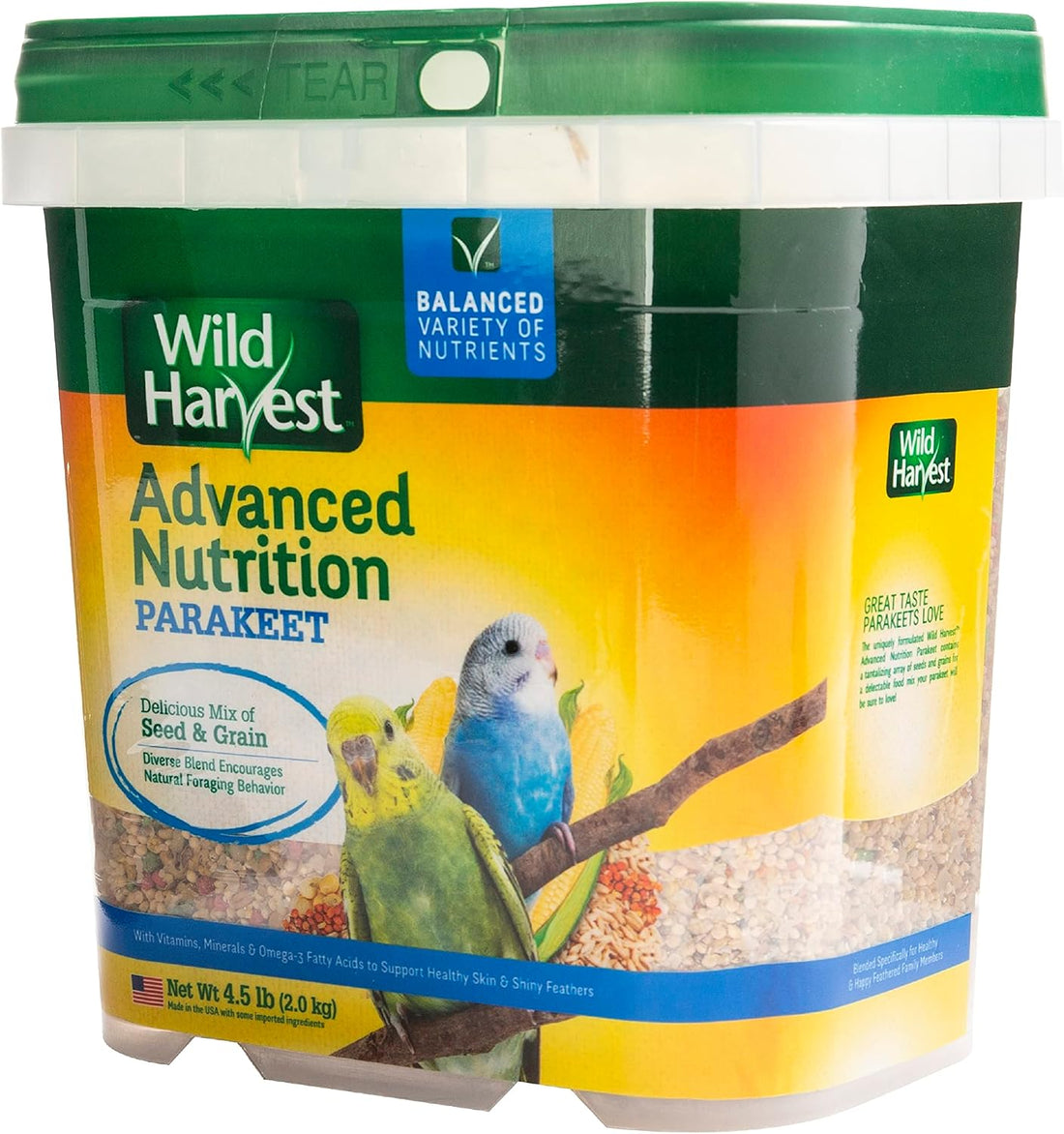 Wild Harvest Advanced Nutrition Diet For Parakeets 4.5 Pounds