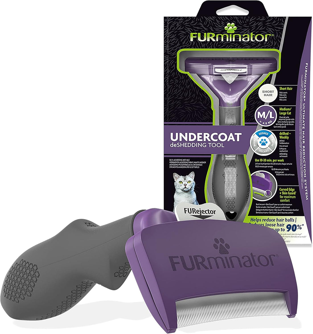 FURminator Undercoat deShedding Tool for Medium/Large Long Hair Cats