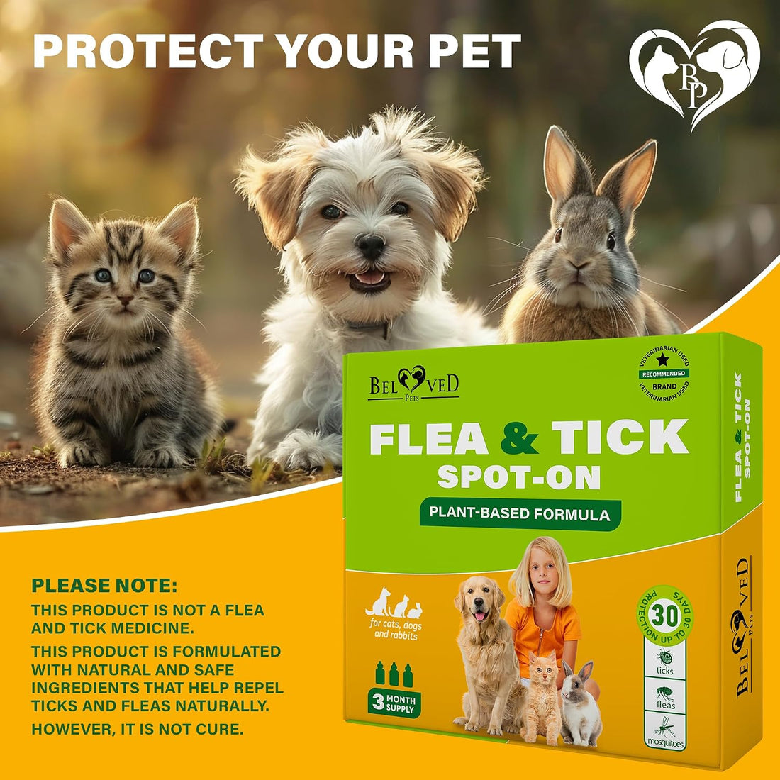 Beloved Pets Flea & Tick Spot-On Drops for Dogs and Cats
