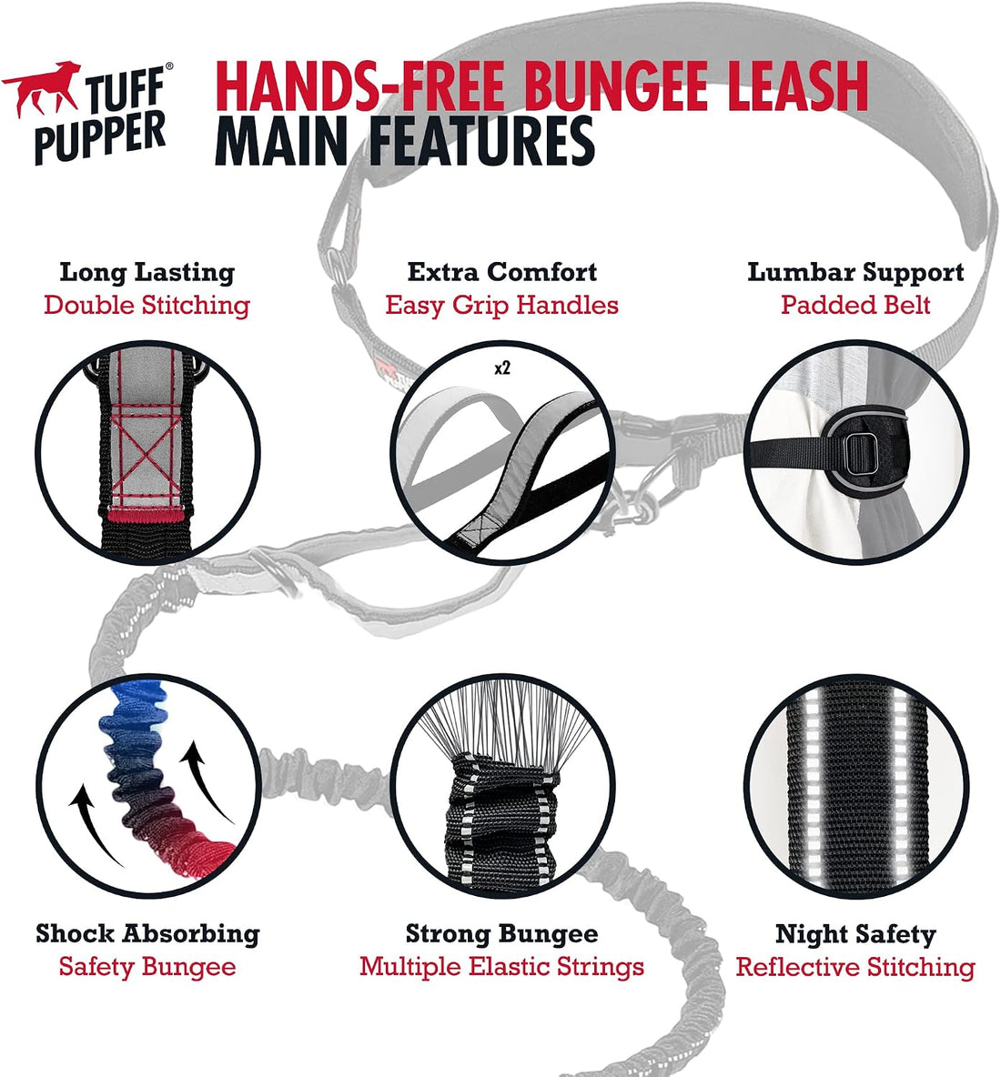 Tuff Pupper Heavy Duty Hands Free Dog Leash