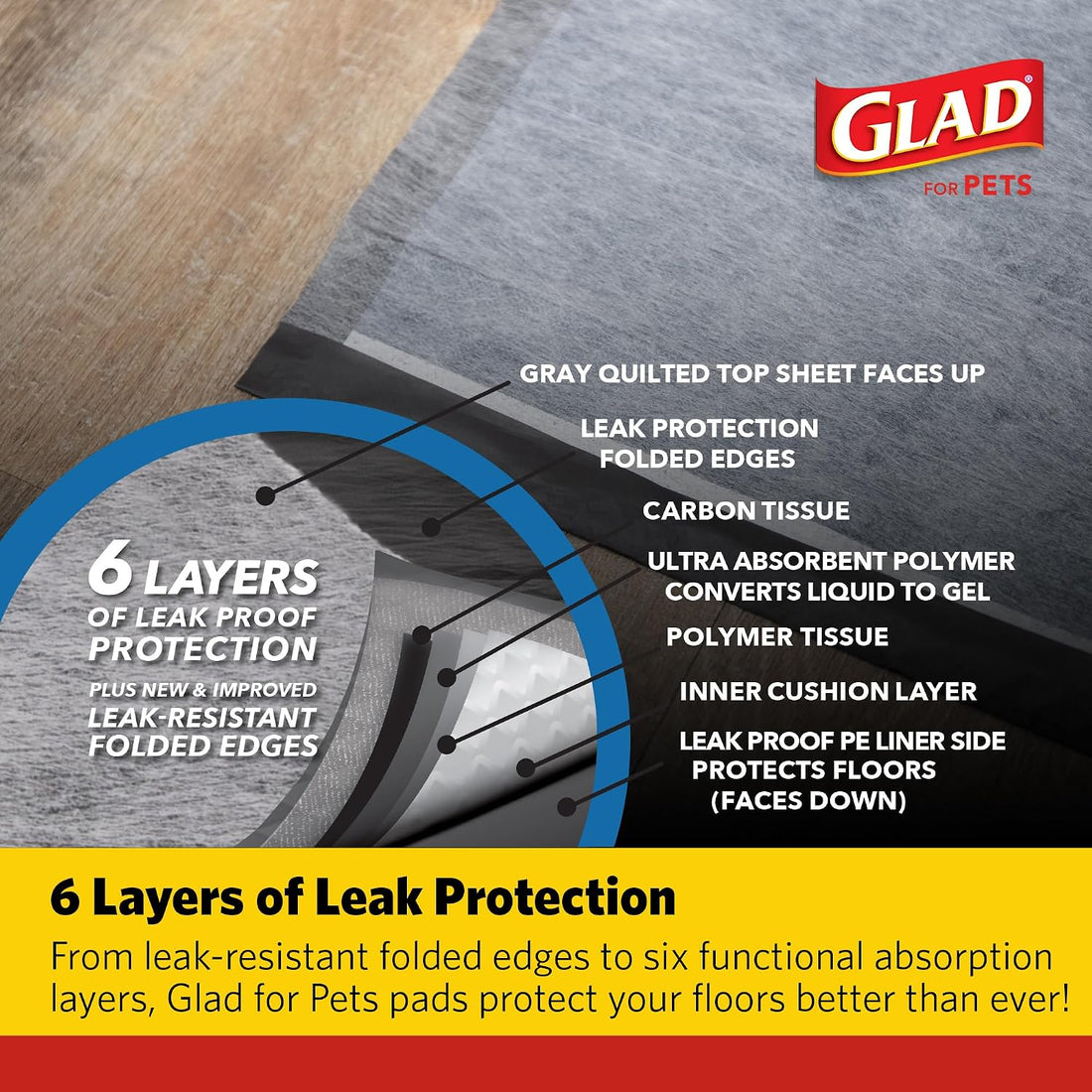 Glad for Pets XL Charcoal Training Pads, Heavy Duty, 24x24 in