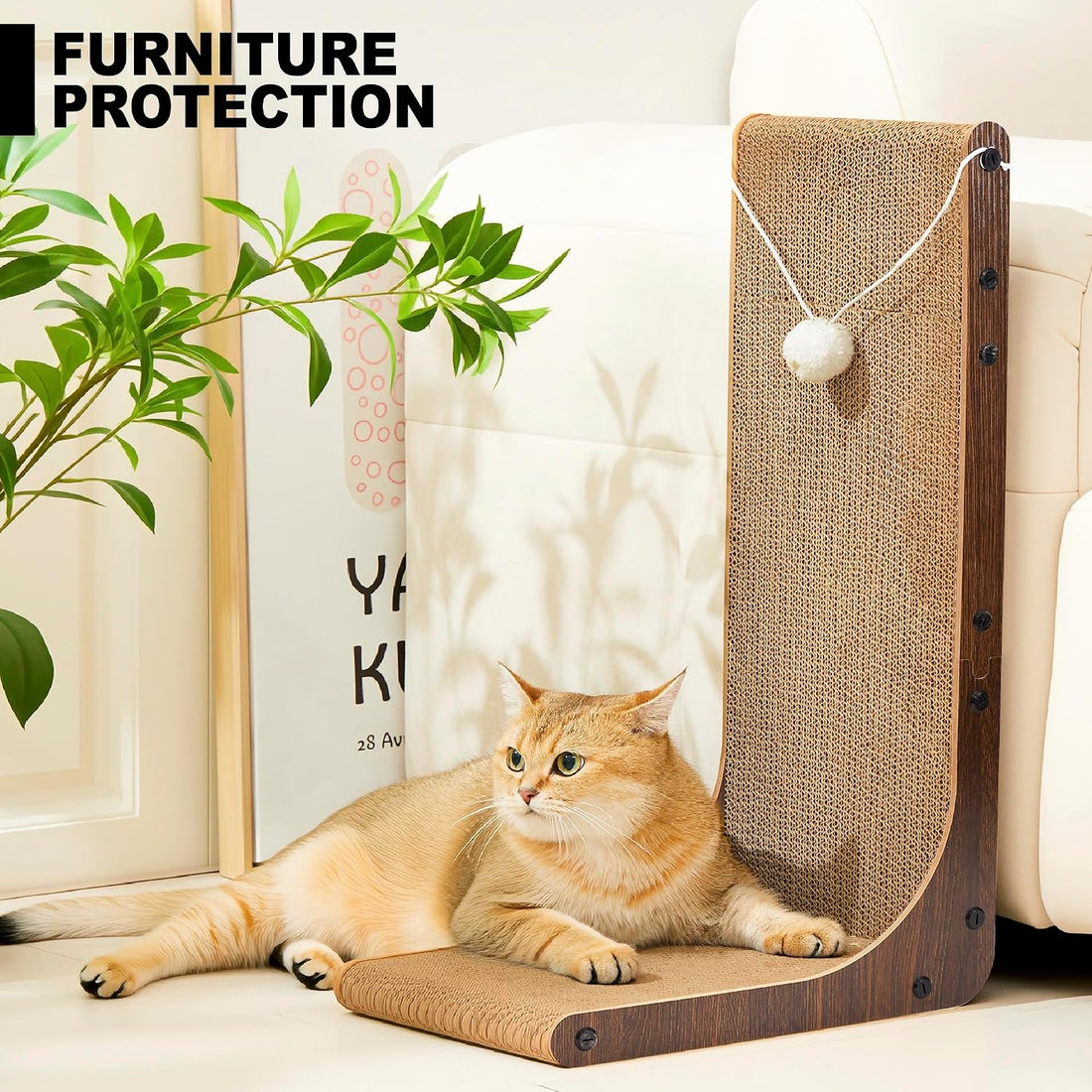2-Pack L-Shaped Cat Scratching Board Cardboard Cat Scratcher