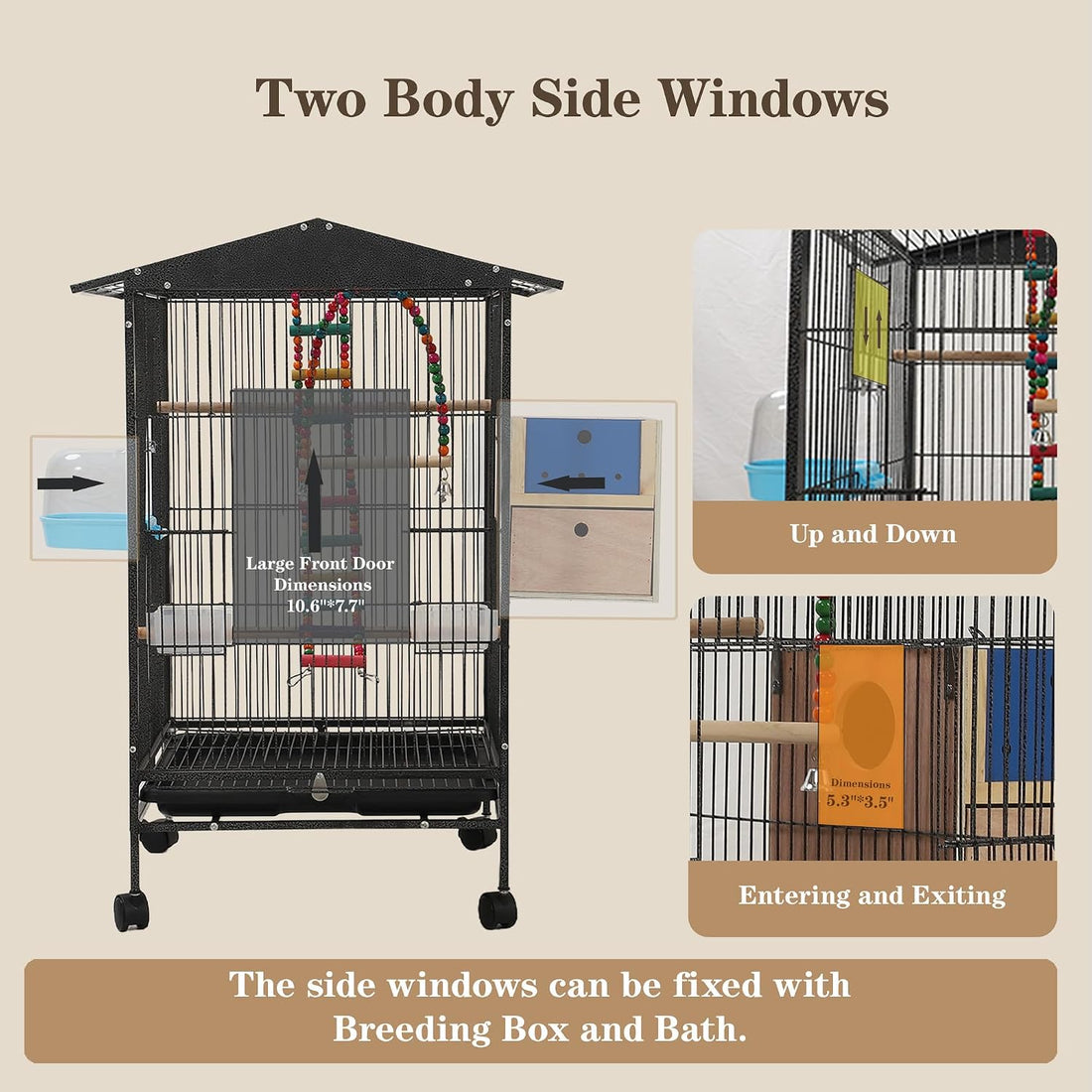 Large Parakeet Cage,Small Bird Cage,Cockatiel Cage for Birds
