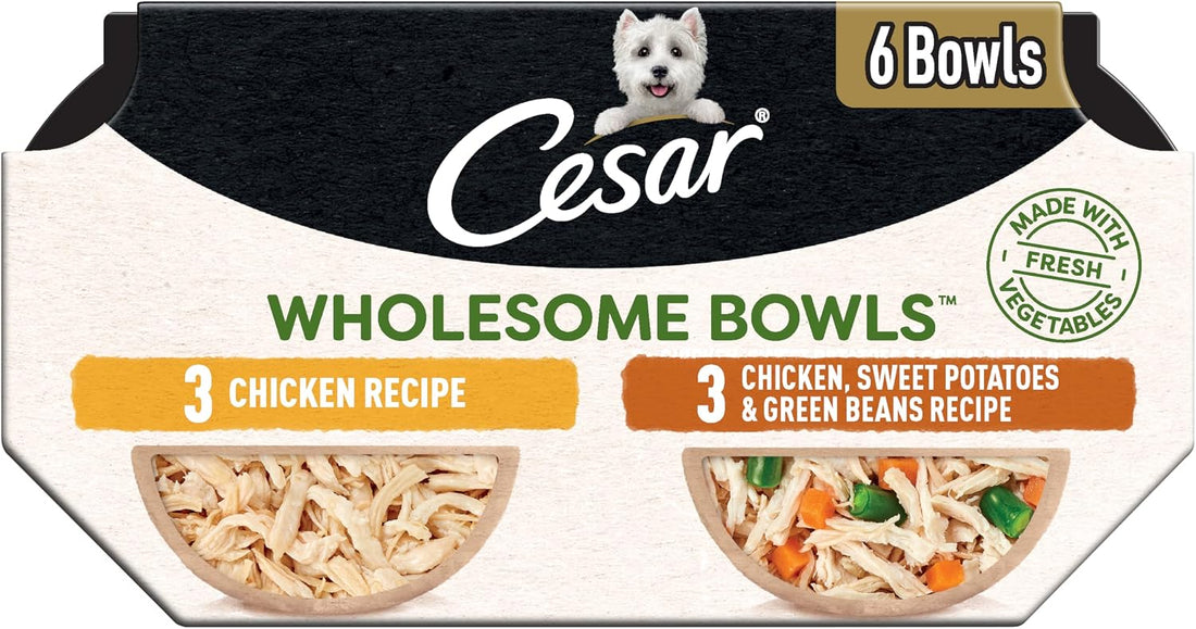 Cesar Wholesome Bowls Adult Wet Dog Food, Chicken Recipe and Chicken