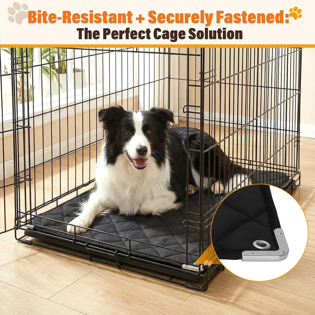 Brobear 35" x 22"Chew Proof Crate Pad for Aggressive Chewers
