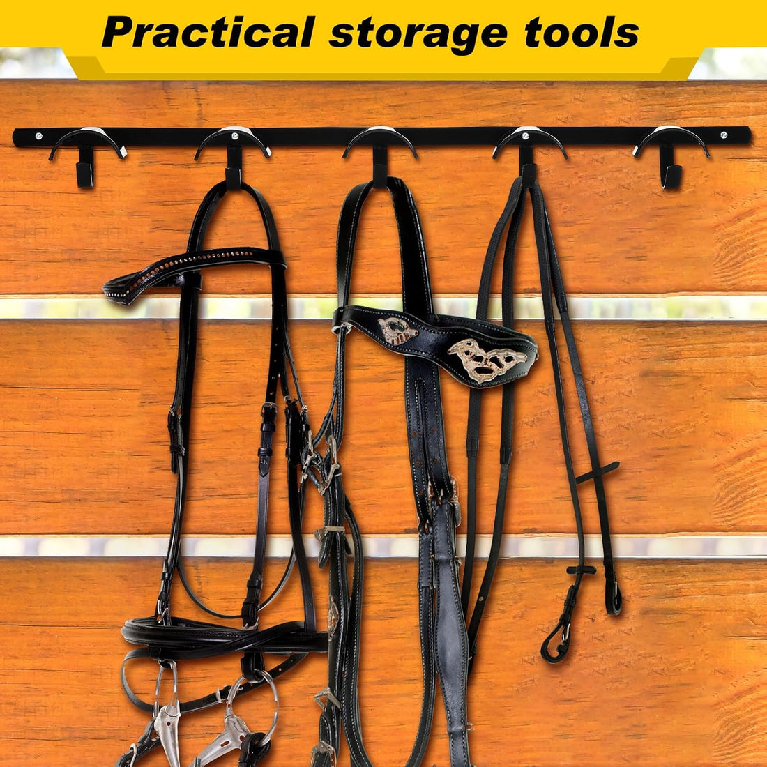 Zonon 2 Pcs Bridle Rack for Horse Wall Mount, Horse Tack Bulk
