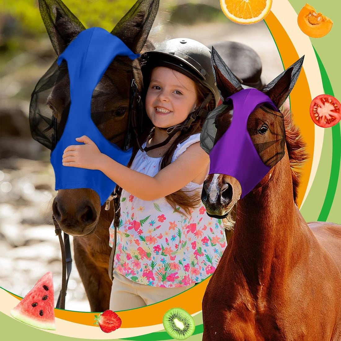 Frienda 4 Pcs Horse Fly Mask with Ear