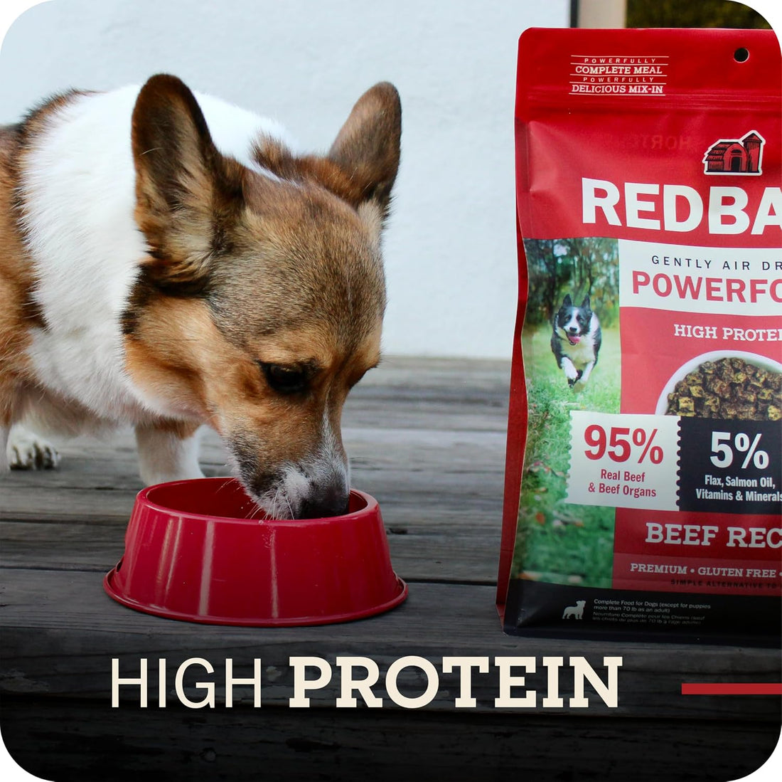 Redbarn Powerfood Air Dried Dog Food 2 lbs High Protein Beef and Lamb