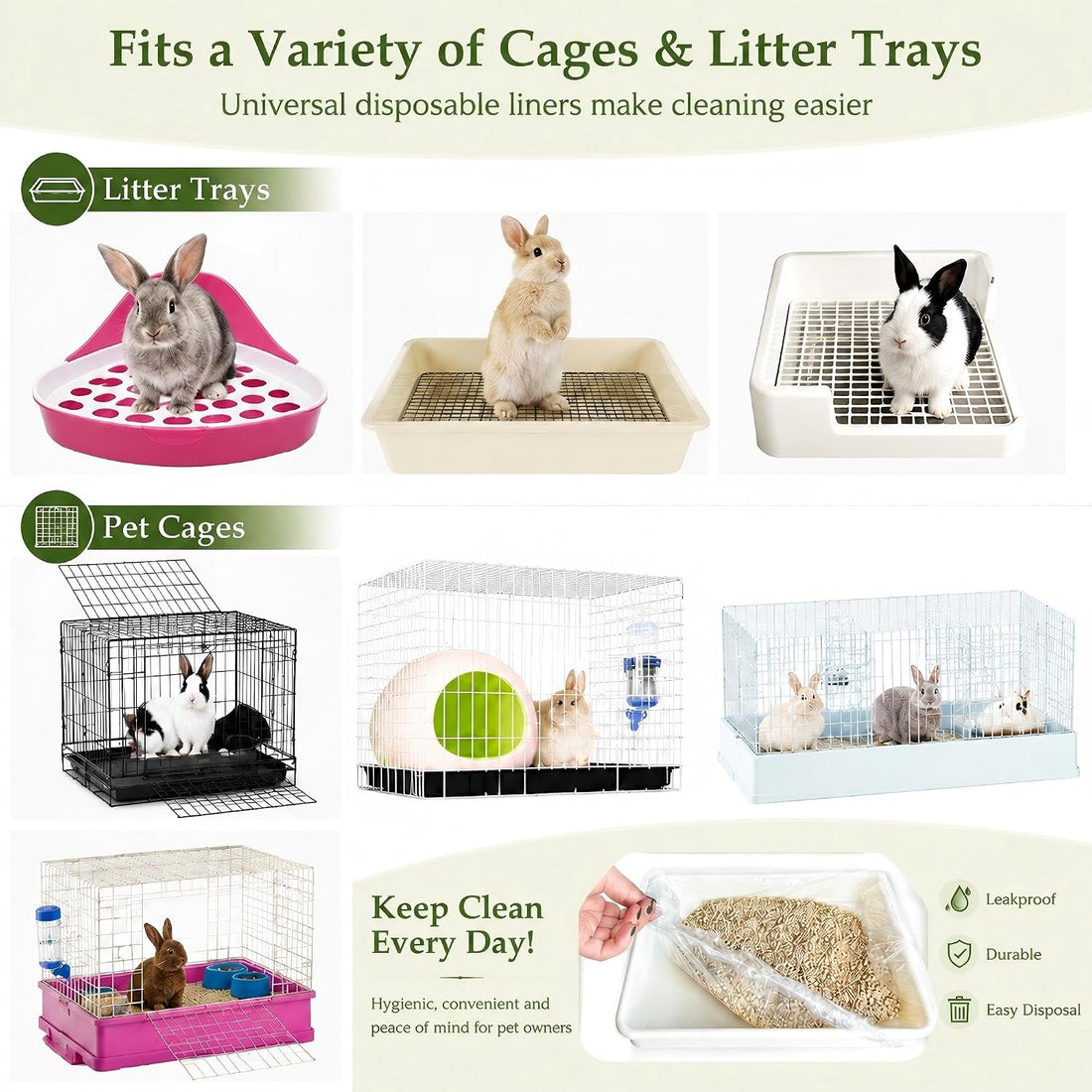 Disposable 50 pcs Small Animal Cage Liners