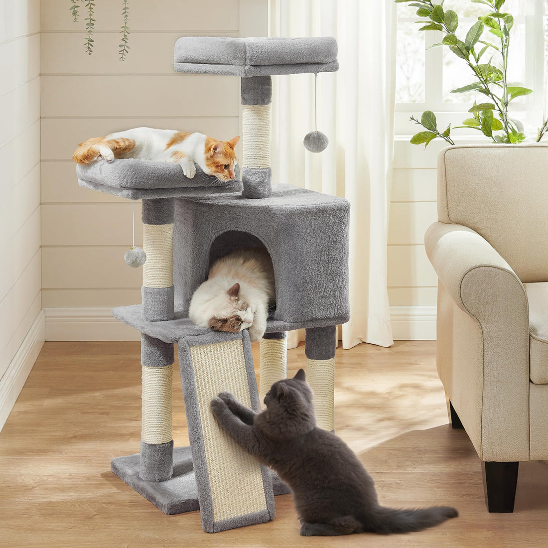 Feandrea Cat Tree, 45.3-Inch Cat Tower