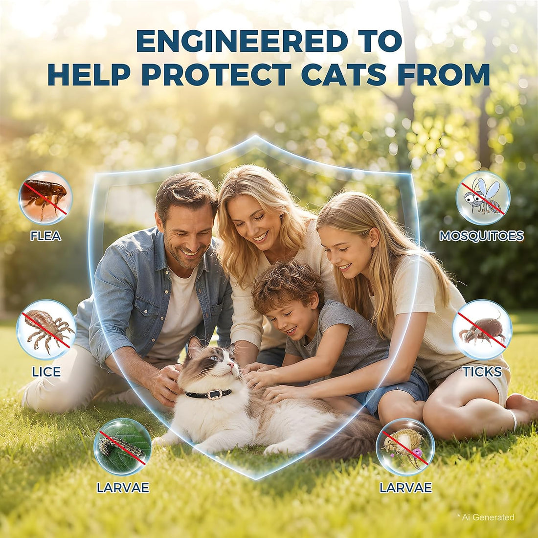 4 Pack Natural Flea Collar for Cats,32 Months Long Lasting