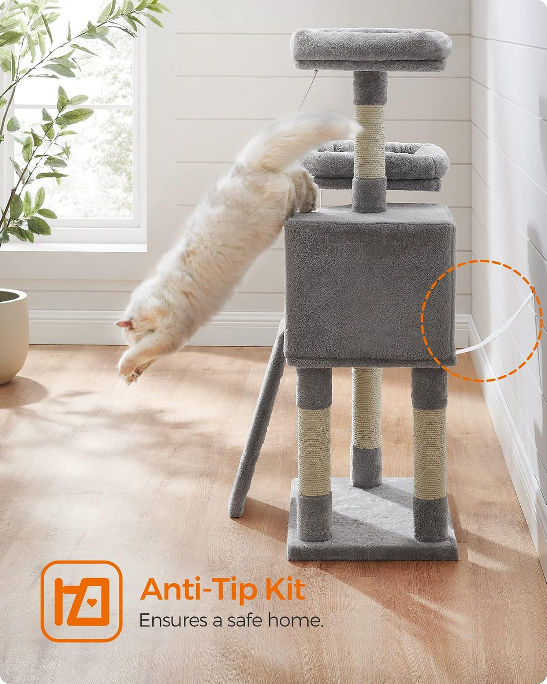 Feandrea Cat Tree, 45.3-Inch Cat Tower