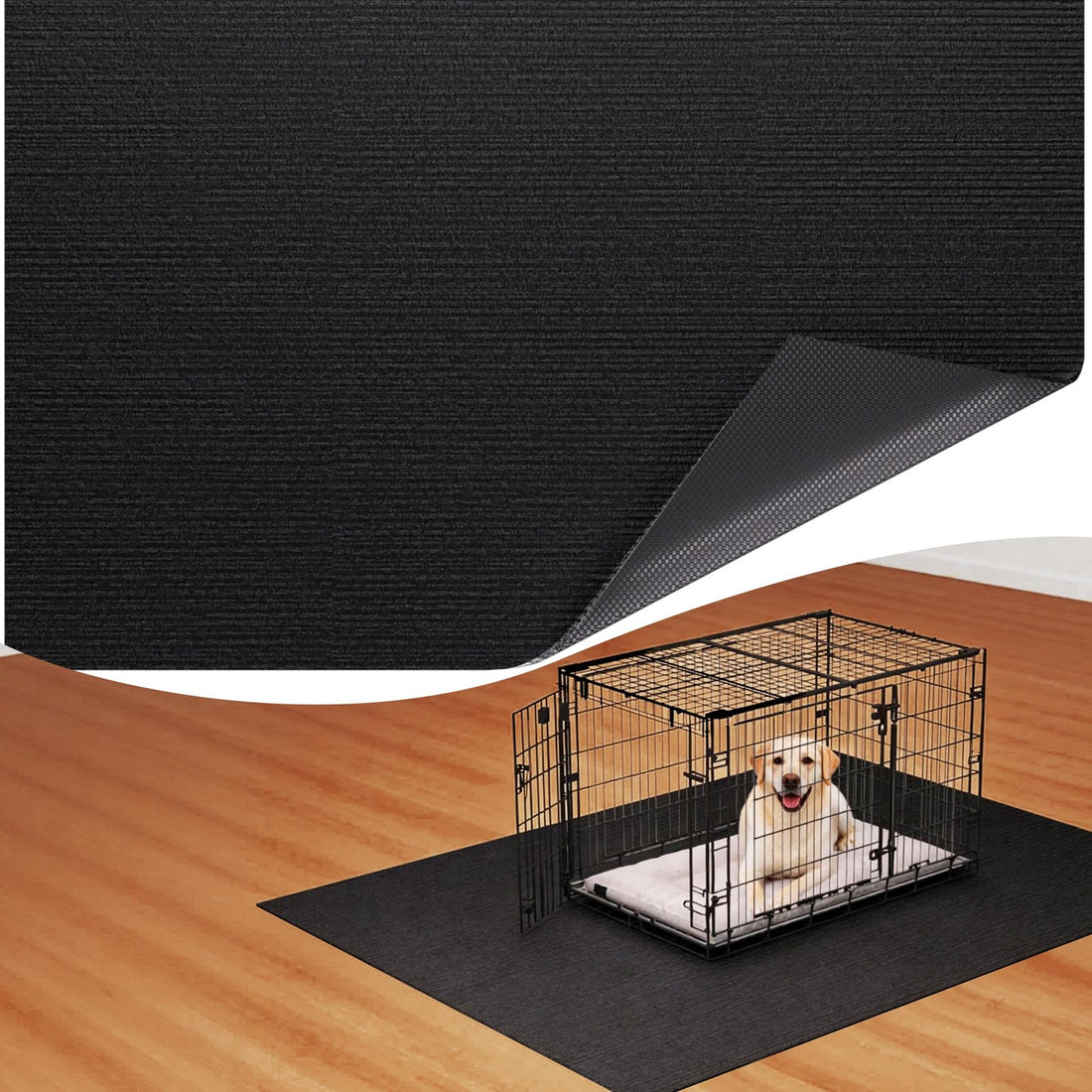 Dog Crate Mat, 24 in X 36 in Dog Playpen Mat Rubber Kennel Mat Extra