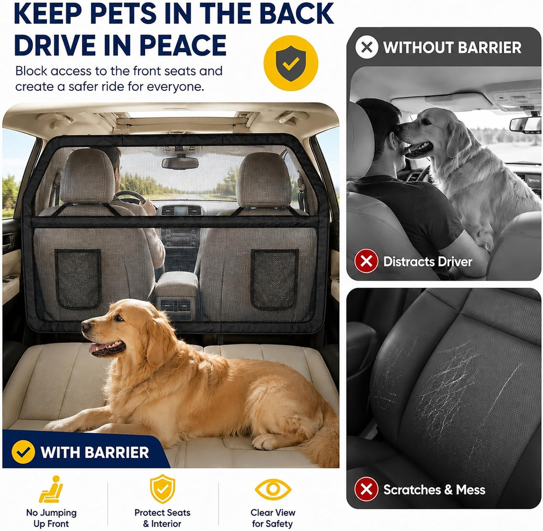 Dog Car Divider for Back Seat & Cargo Area