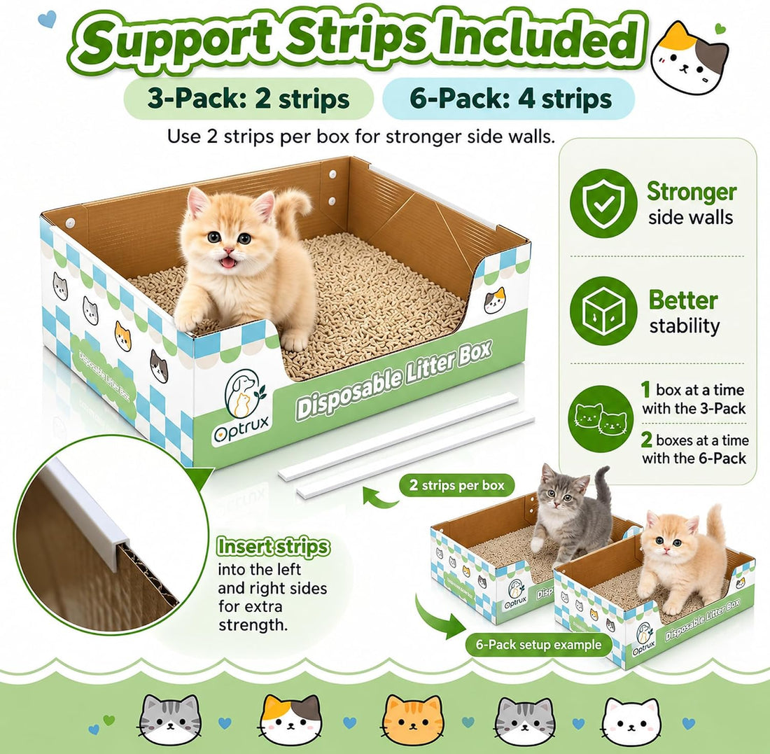 6-Pack Disposable Litter Box with Waterproof Coating, Medium