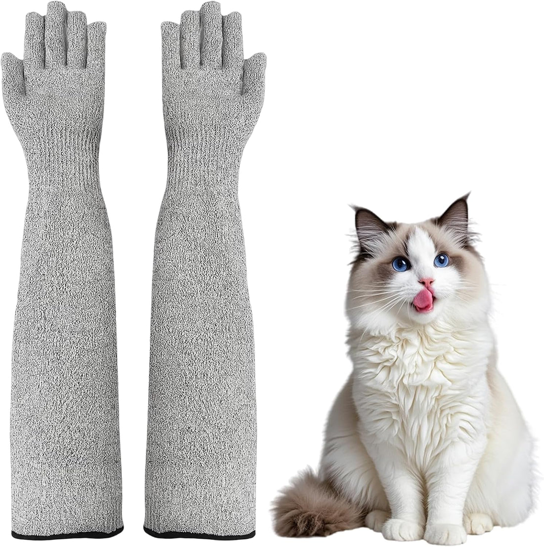 Cat Gloves Bite Proof, Grooming Gloves for Cats with Aramid Fiber