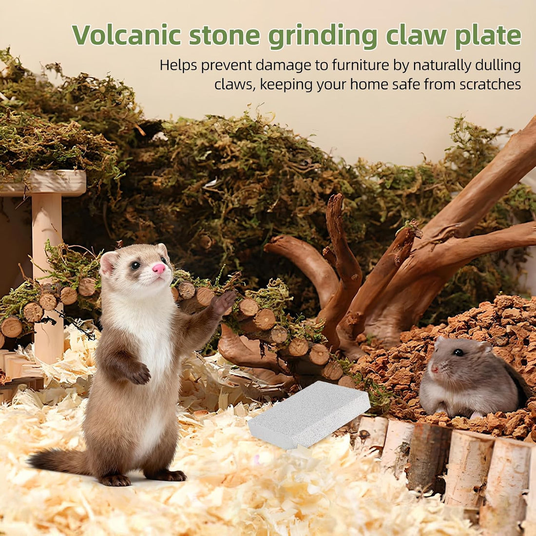 Kisangel Rabbit Lava Grinding Pad Natural Volcanic Stone for Small