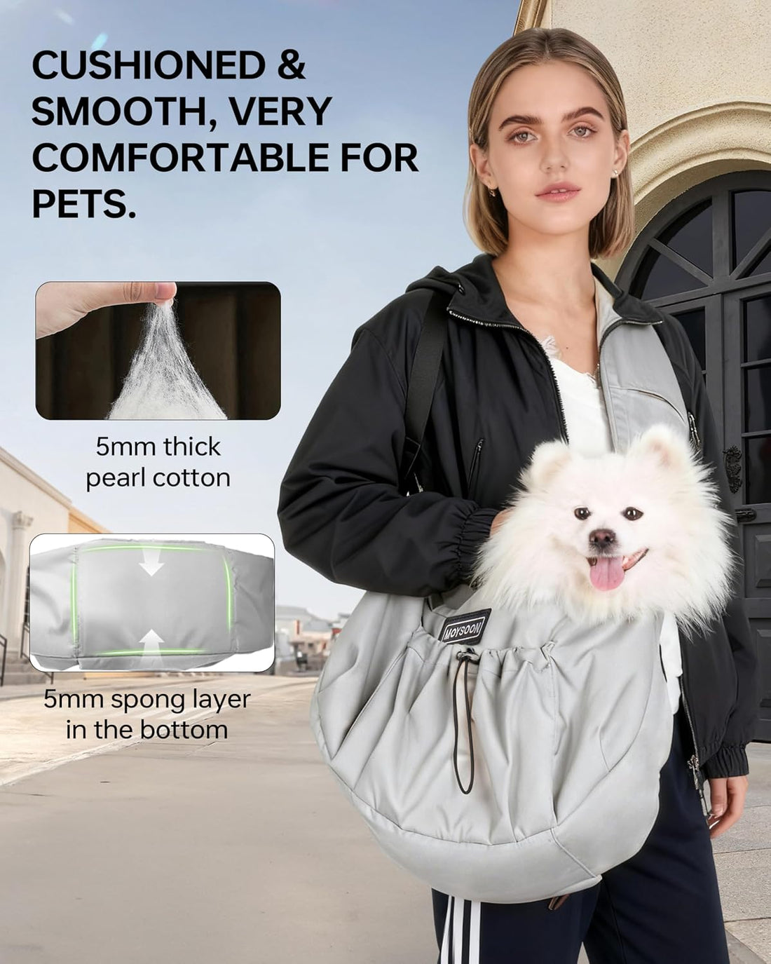 Puppy Sling Carrier for Small Dog 7-15 lbs.