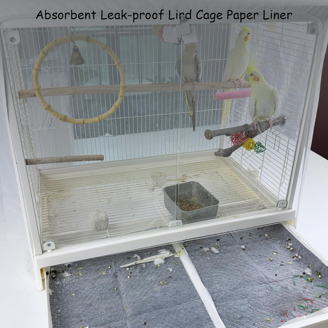 50 Sheets 23 x 17in Super-Absorbent Cage Liners for Pet Birds