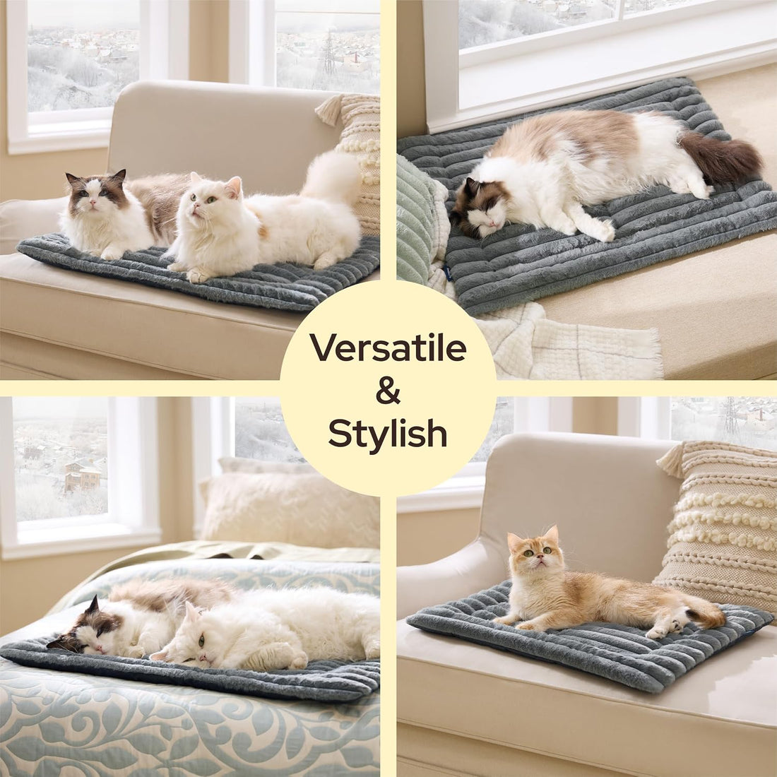 Bedsure ComfyFleece® Self Warming Cat Bed Mat,Small Pet Self Heating