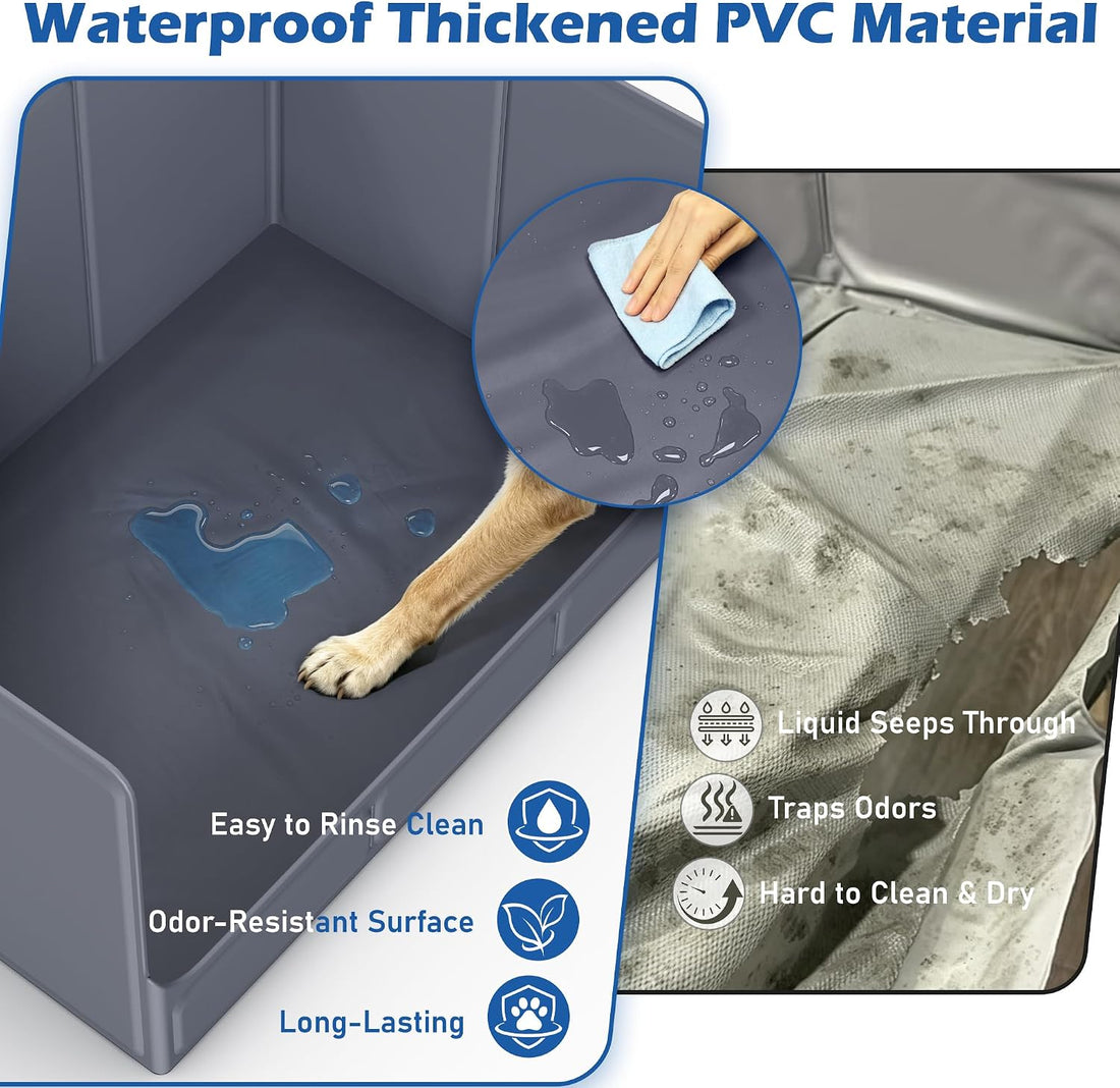Foldable Dog Litter Box, Waterproof Dog Pee Pad Holder, Dog Potty Tray