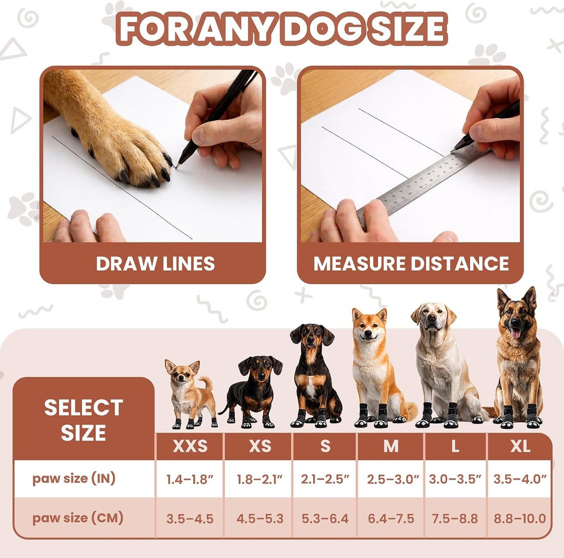 Anti Slip Dog Socks - 6 Pack | Dog Socks to Prevent Paw Licking