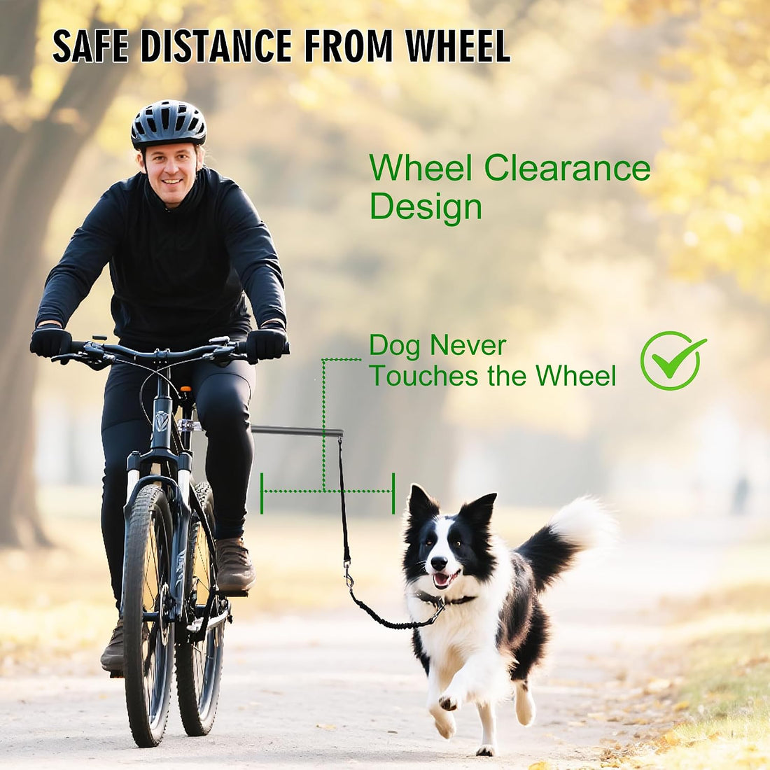 Hands Free Dog Bike Leash for Large Dogs, Heavy Duty Buffer Rope