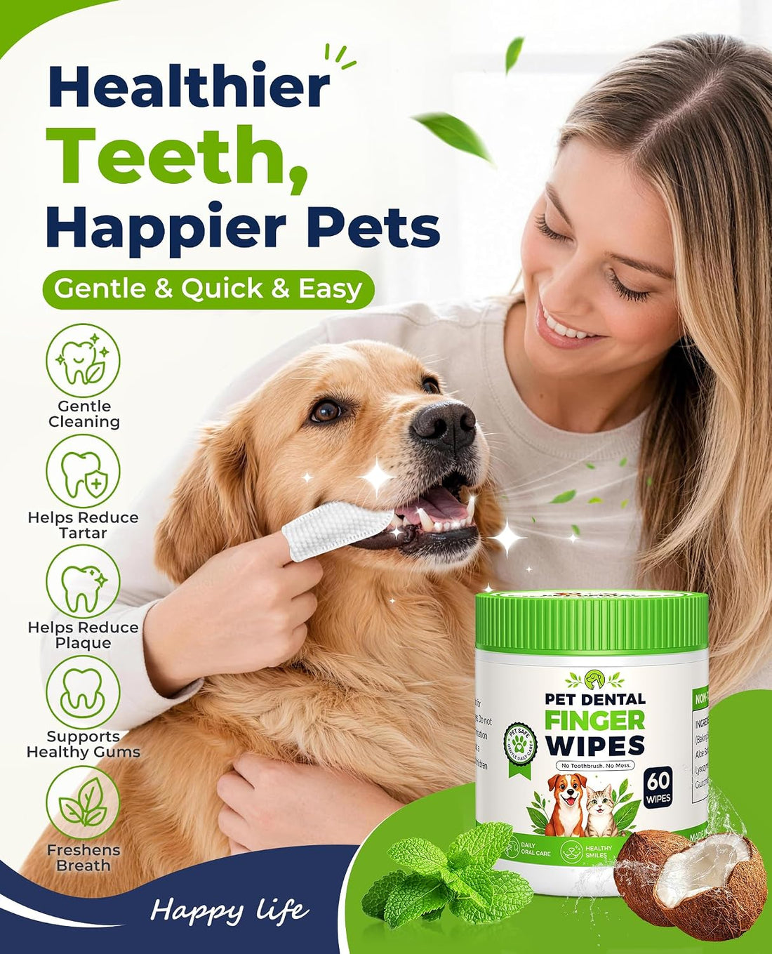Dog Dental Wipes for Teeth Cleaning