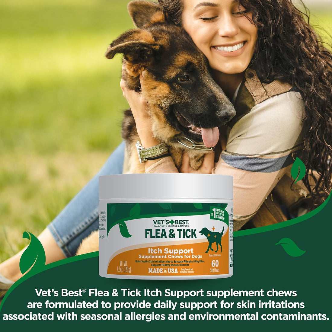 Vet's Best Flea & Tick Soft Chews for Dogs, Immune & Itch Support
