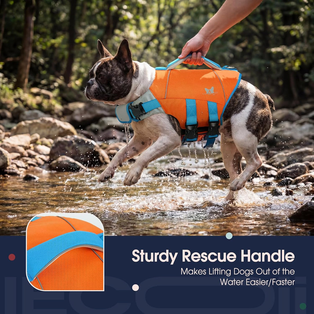 IECOii Dog Life Jacket, Premium Swim Vest with High Flotation Support