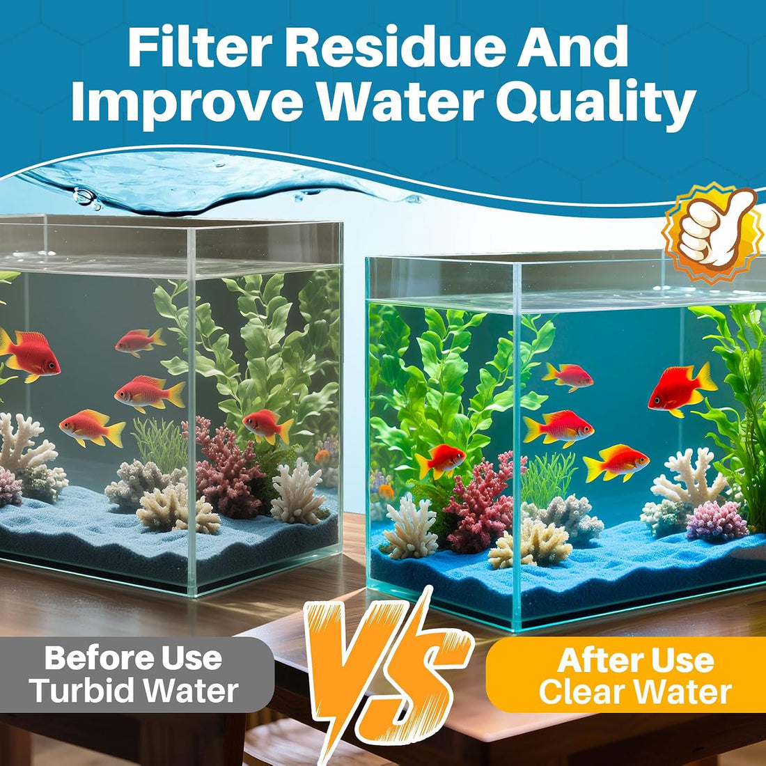RAINFLOW Aquarium Filter Media Pad - White Filter Floss